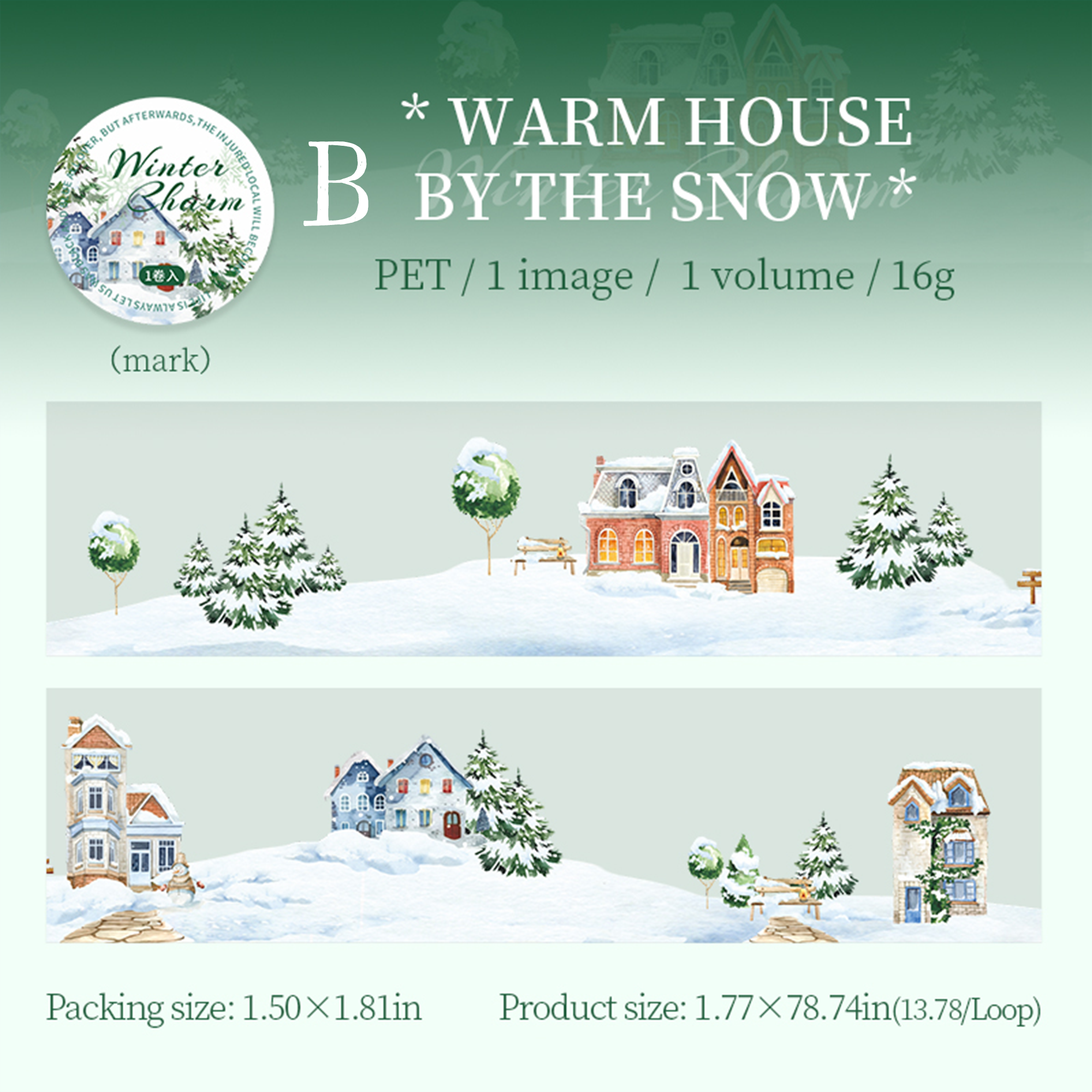 Peace in Winter Rhyme PET Tape
