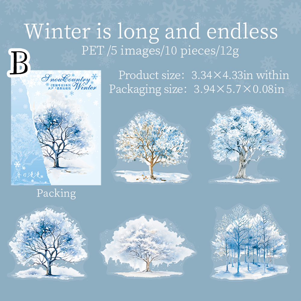 Large size winter Christmas scenery Stickers