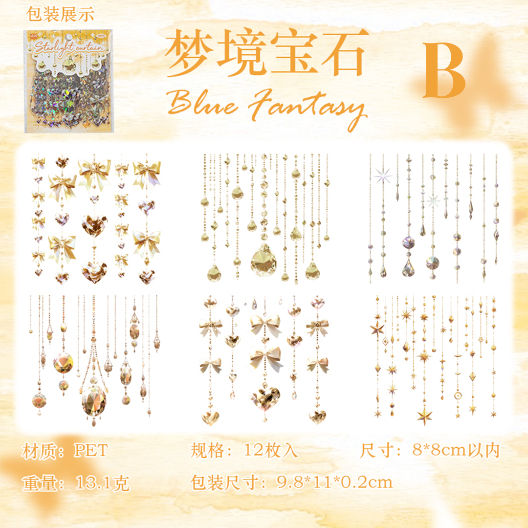 Diamond Pendant Shell Light PET Sticker