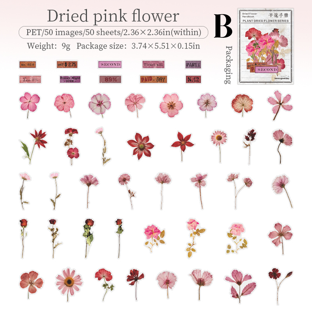 Dried Flower Handbook PET Sticker