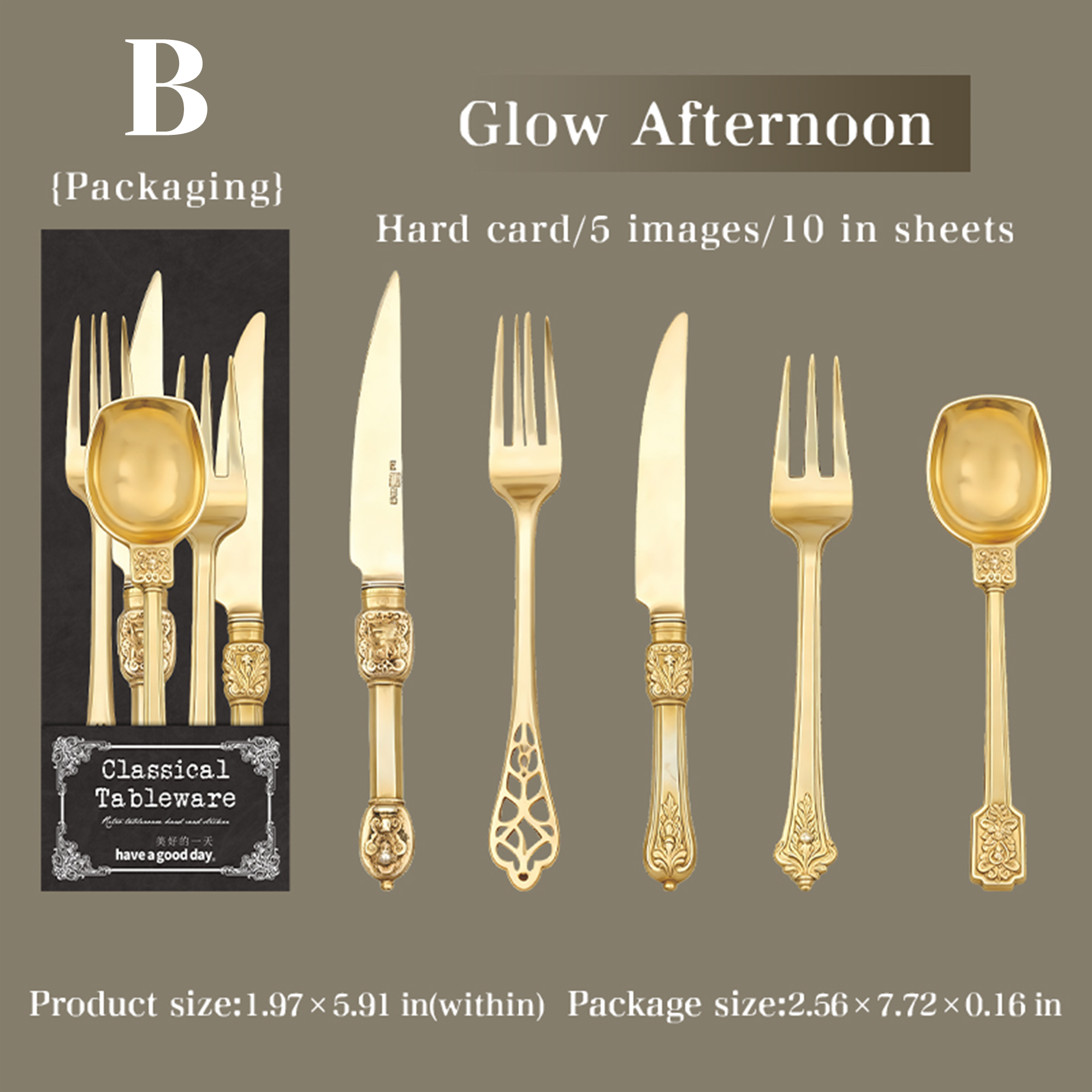 Classical Tableware Hard Card Sticker