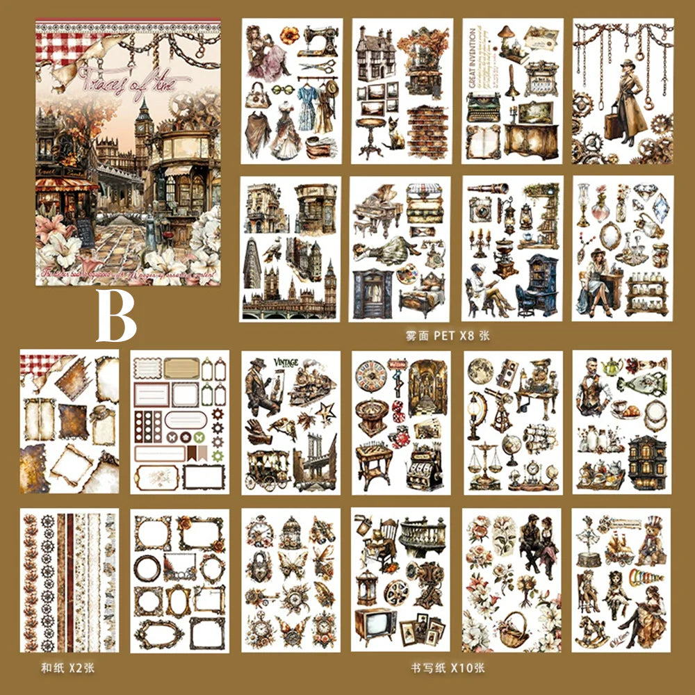Vintage Sticker Book Vol.16 - Rustic Patina