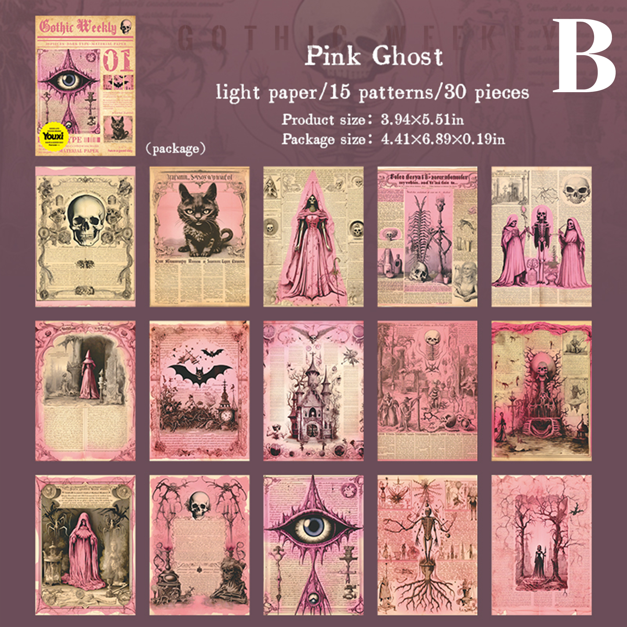Gothic Weekly Scrapbooking Paper