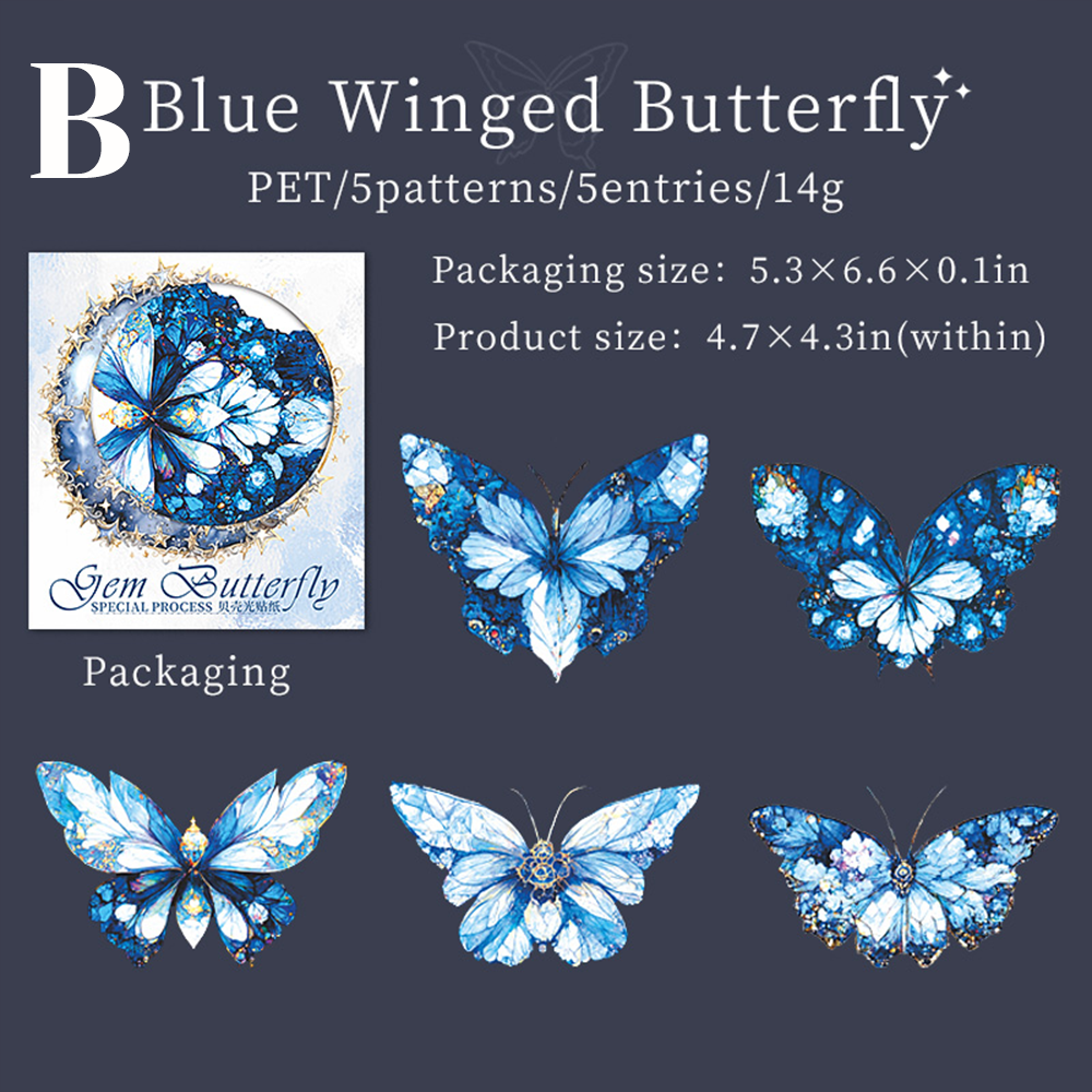 Jewel Butterfly PET Sticker