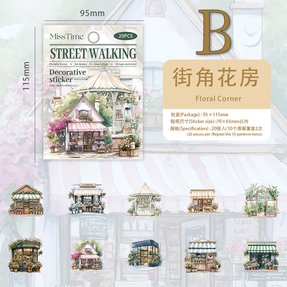 Stroll around the corner PET Sticker