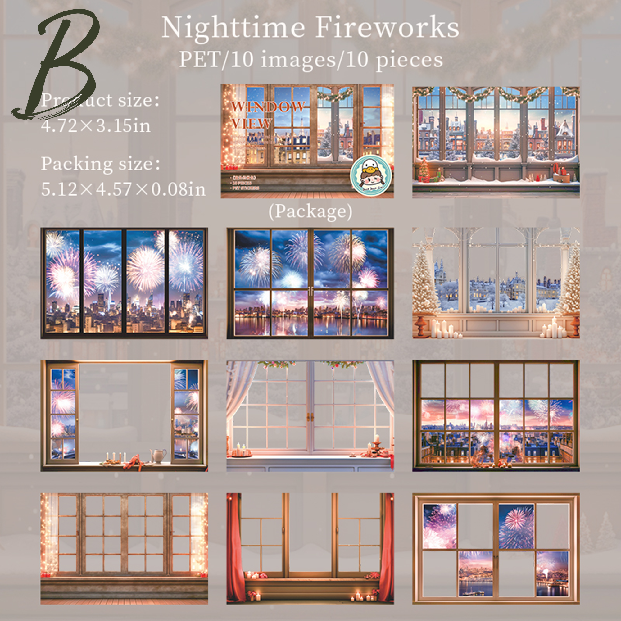 Window View PET Sticker