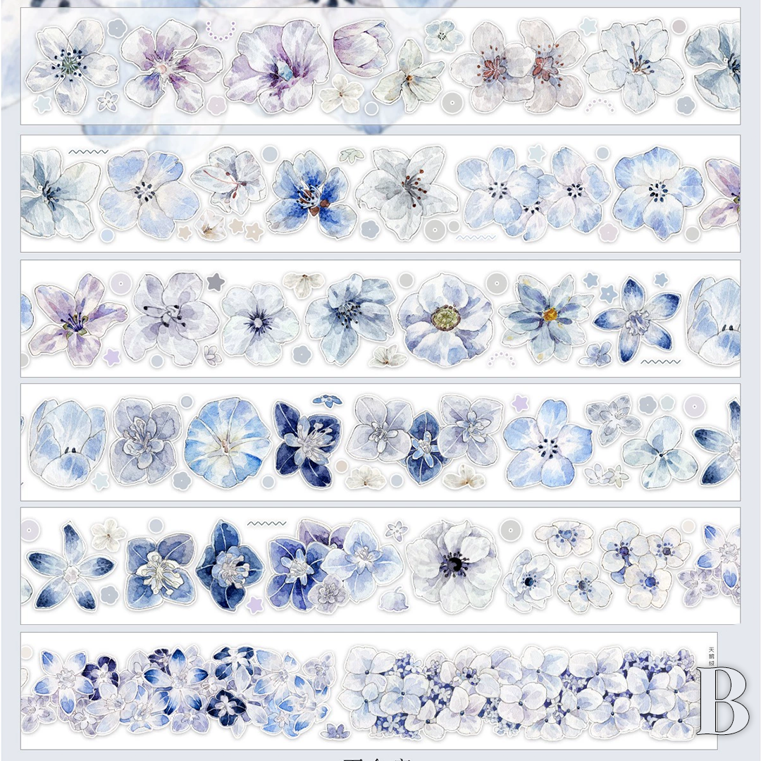 NEW Studio Flowers Pre-cut PET Tape（4 Style）（Whole Roll）