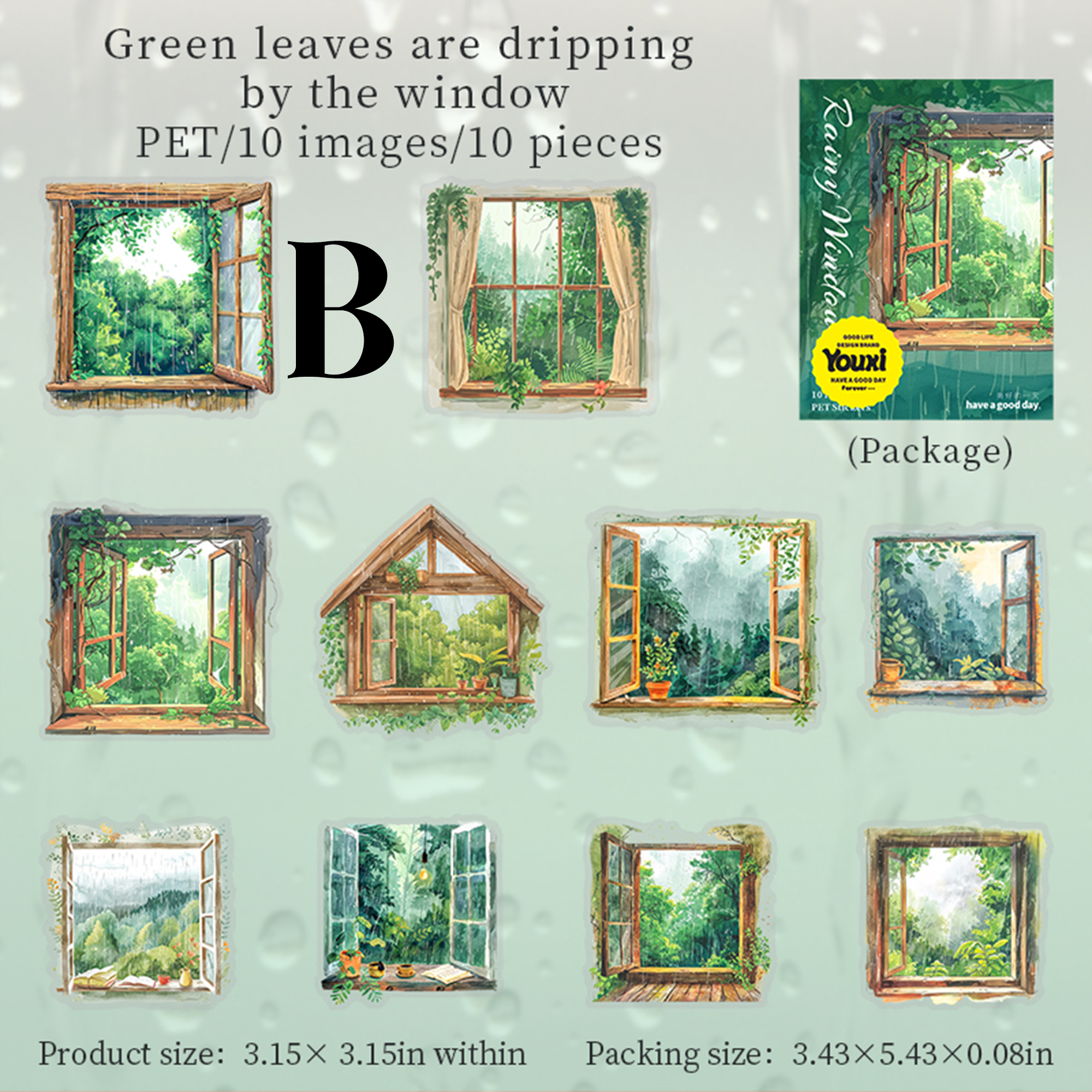 Raing Window PET Sticker