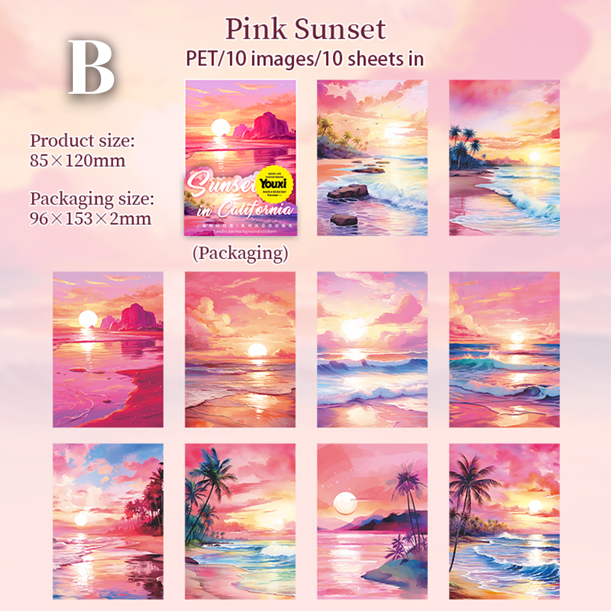 Sunset in California PET Sticker