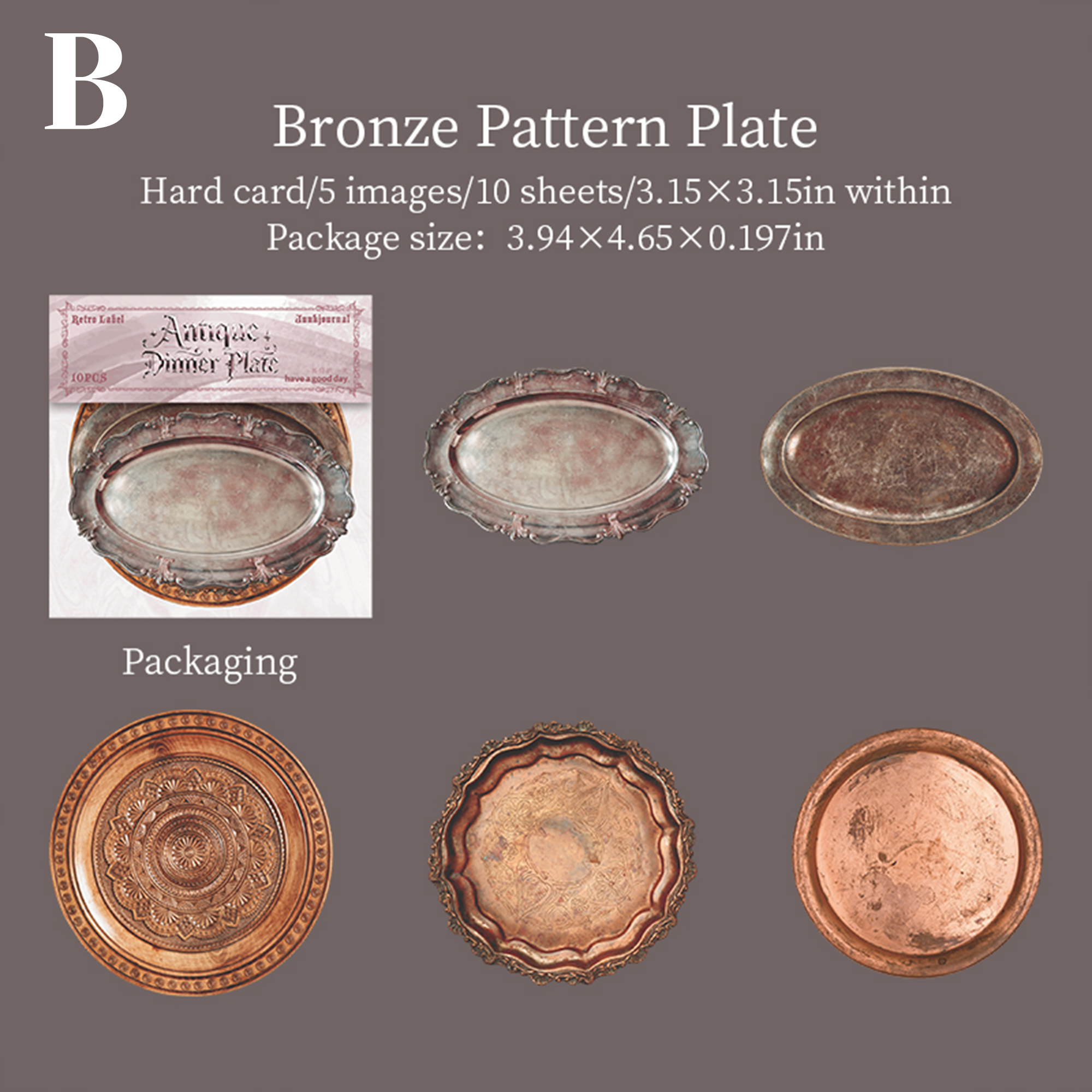 Antique Dinner Plates Scrapbooking Paper