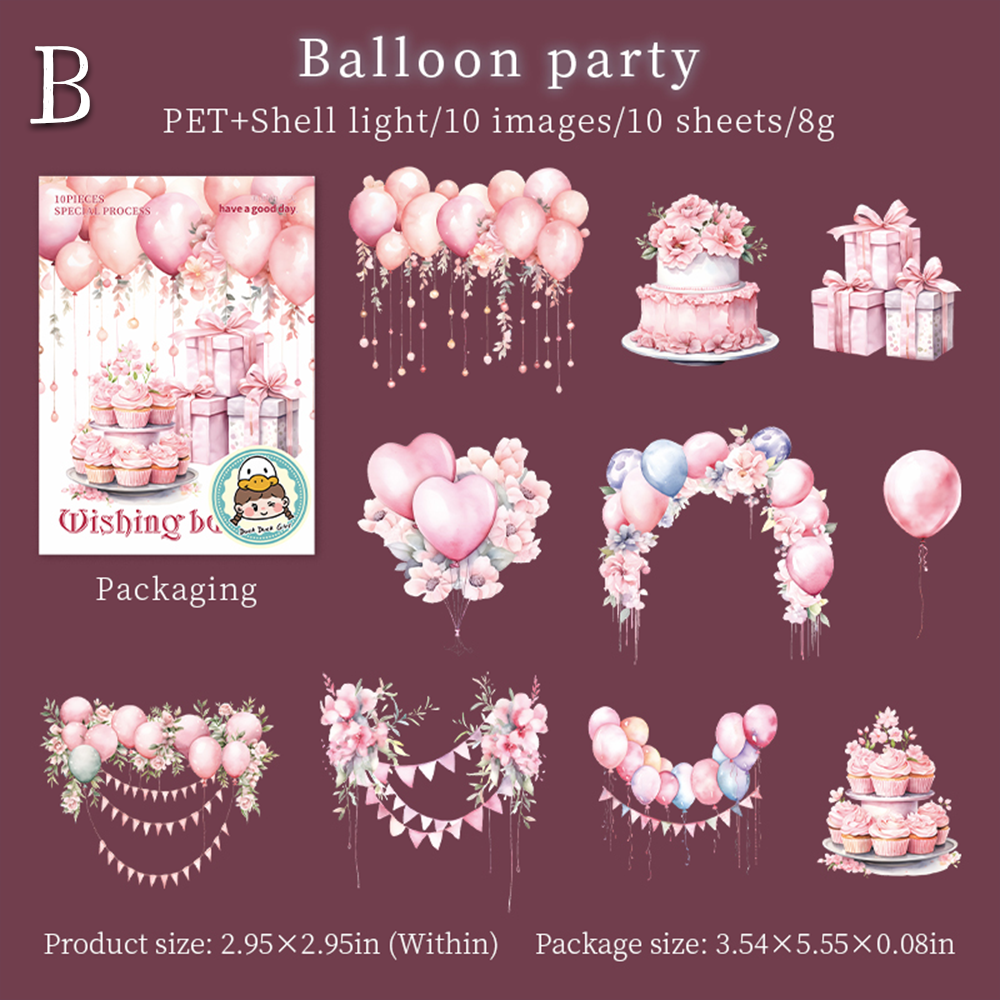 Wishing Balloon PET Sticker