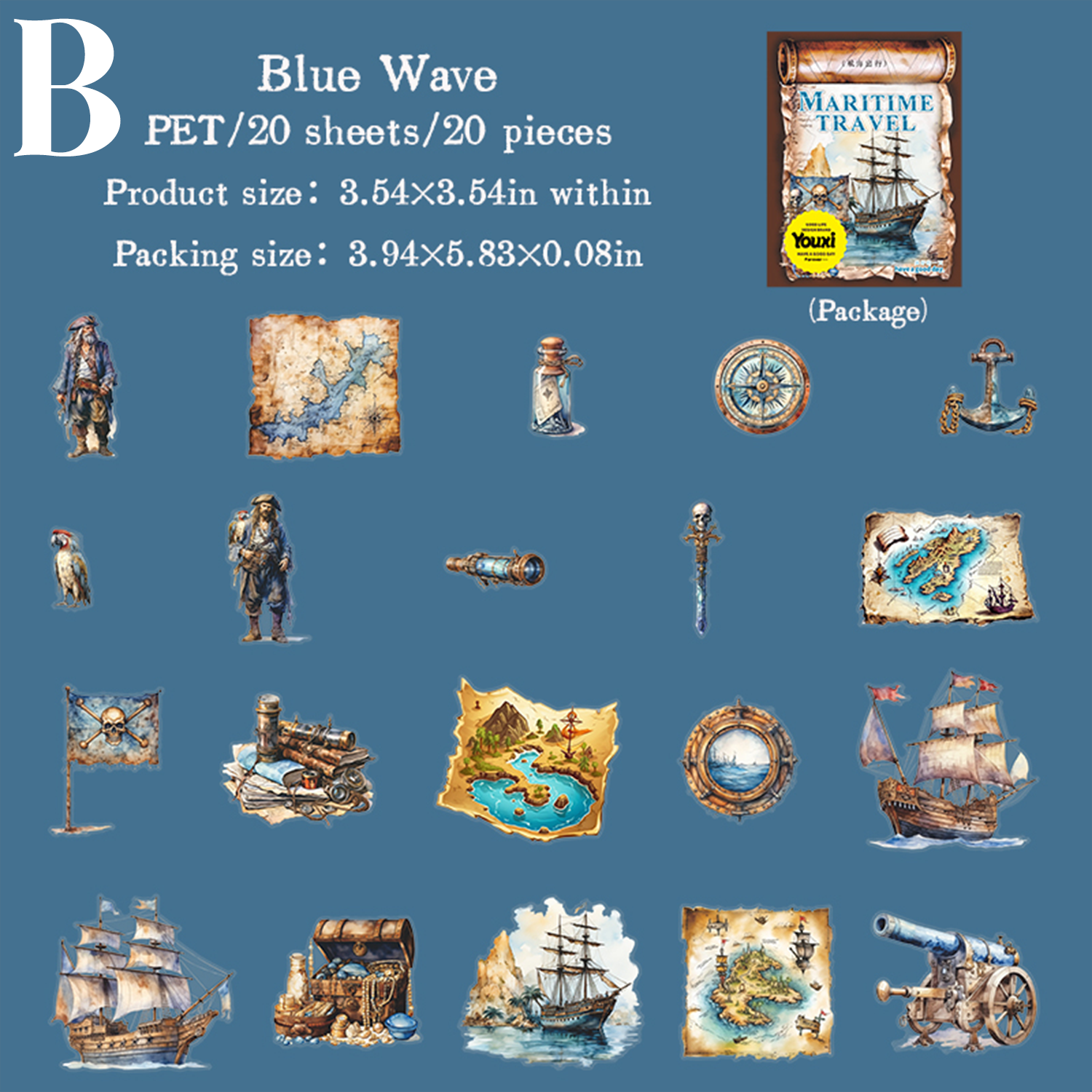 Maritime Travel PET Sticker