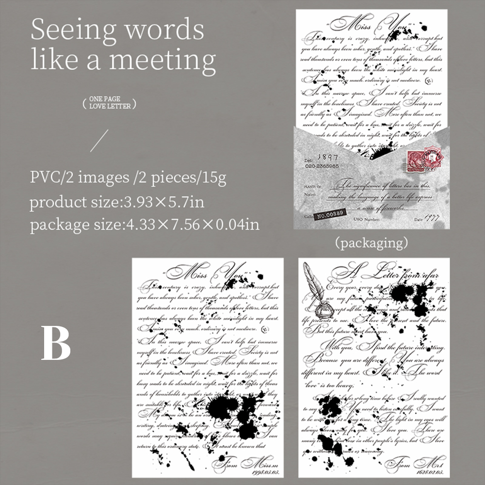 One Page Love Letter Transfer Sticker