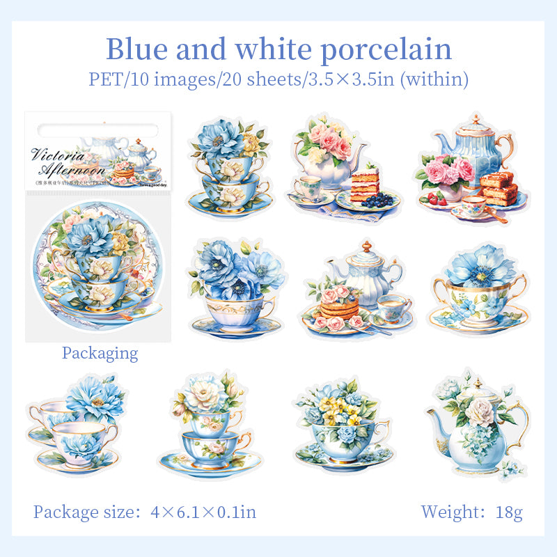 Floral Tea Set PET Stickers
