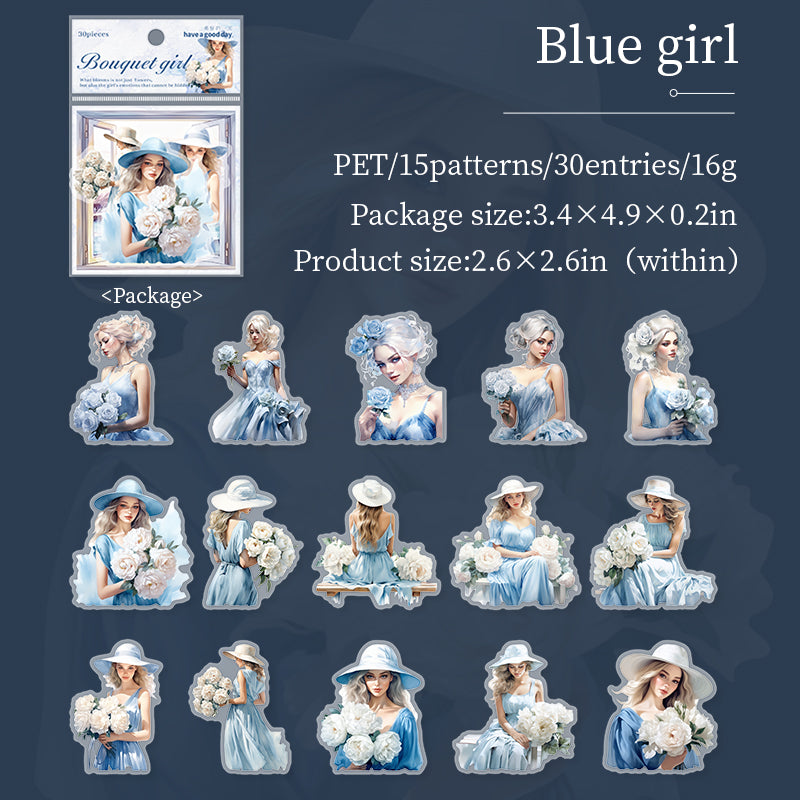 Flowery Girl PET Sticker