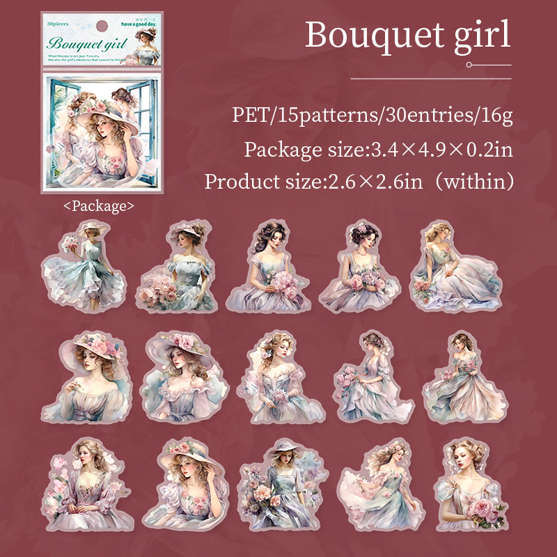 Flowery Girl PET Sticker