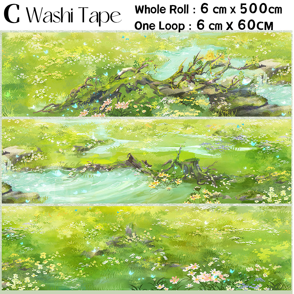 【ZERO】Sky & Grassland Landscaping Tape(40 Styles)(Whole Roll Tape)