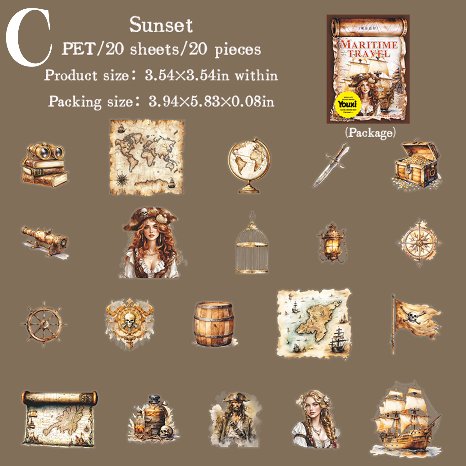 Maritime Travel PET Sticker