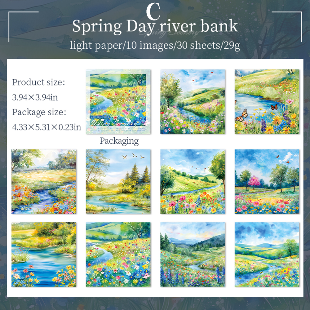 Spring Scenery Scrapbooking Paper