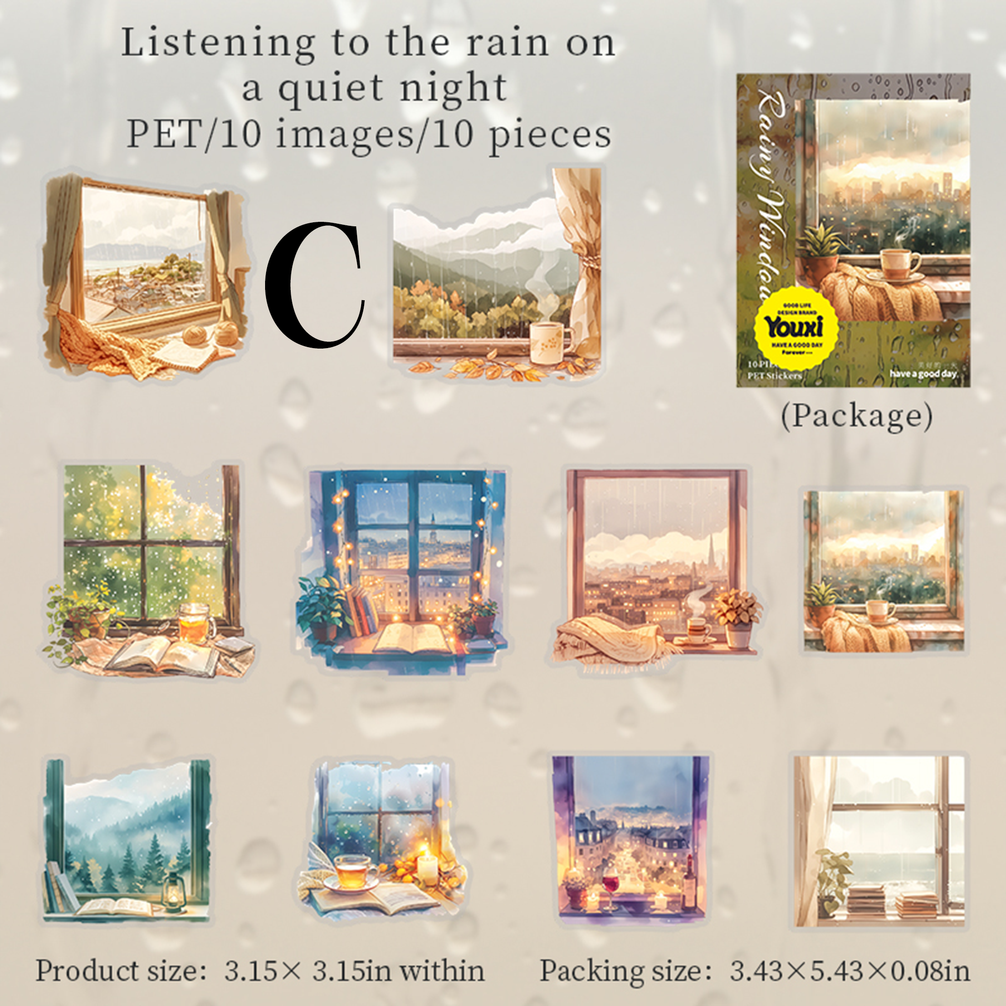 Raing Window PET Sticker