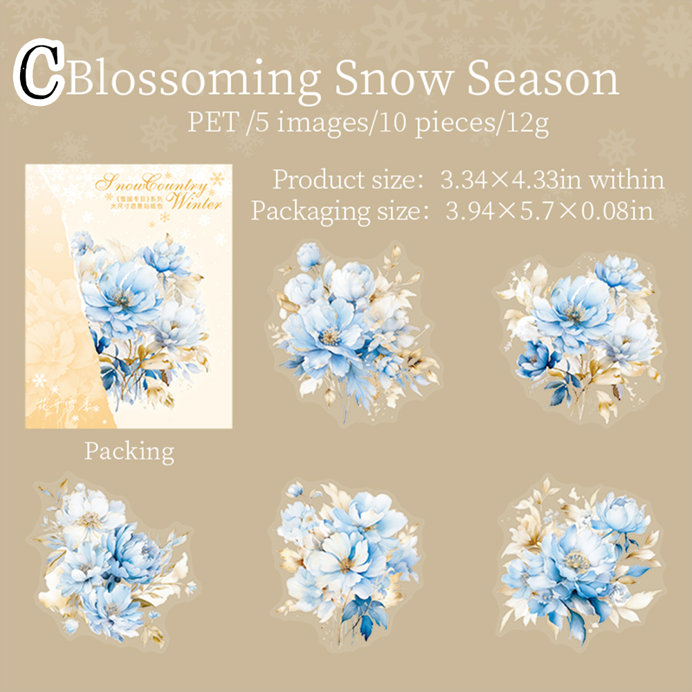 Large size winter Christmas scenery Stickers