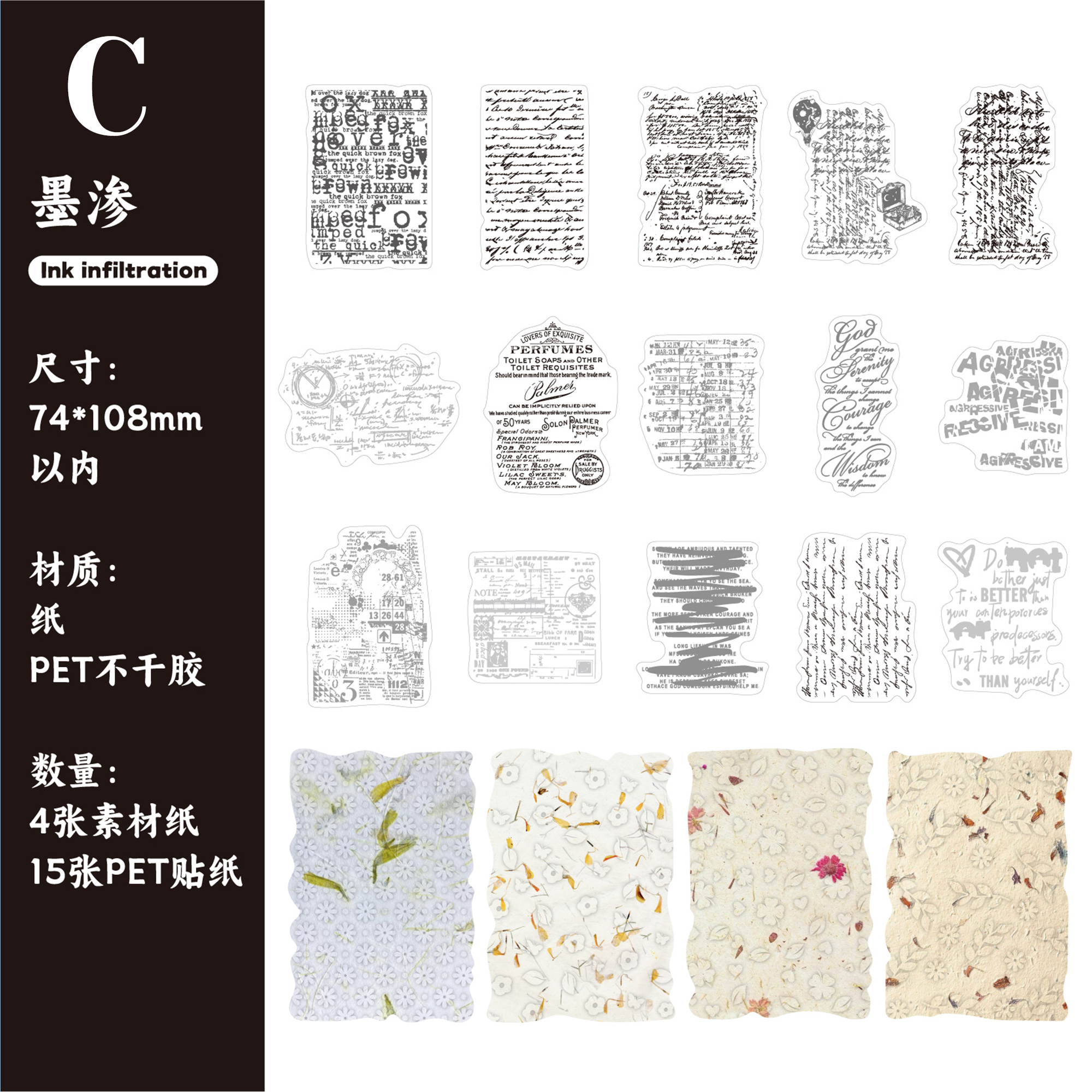 Manuscript Draft Scrapbooking Paper and Sticker