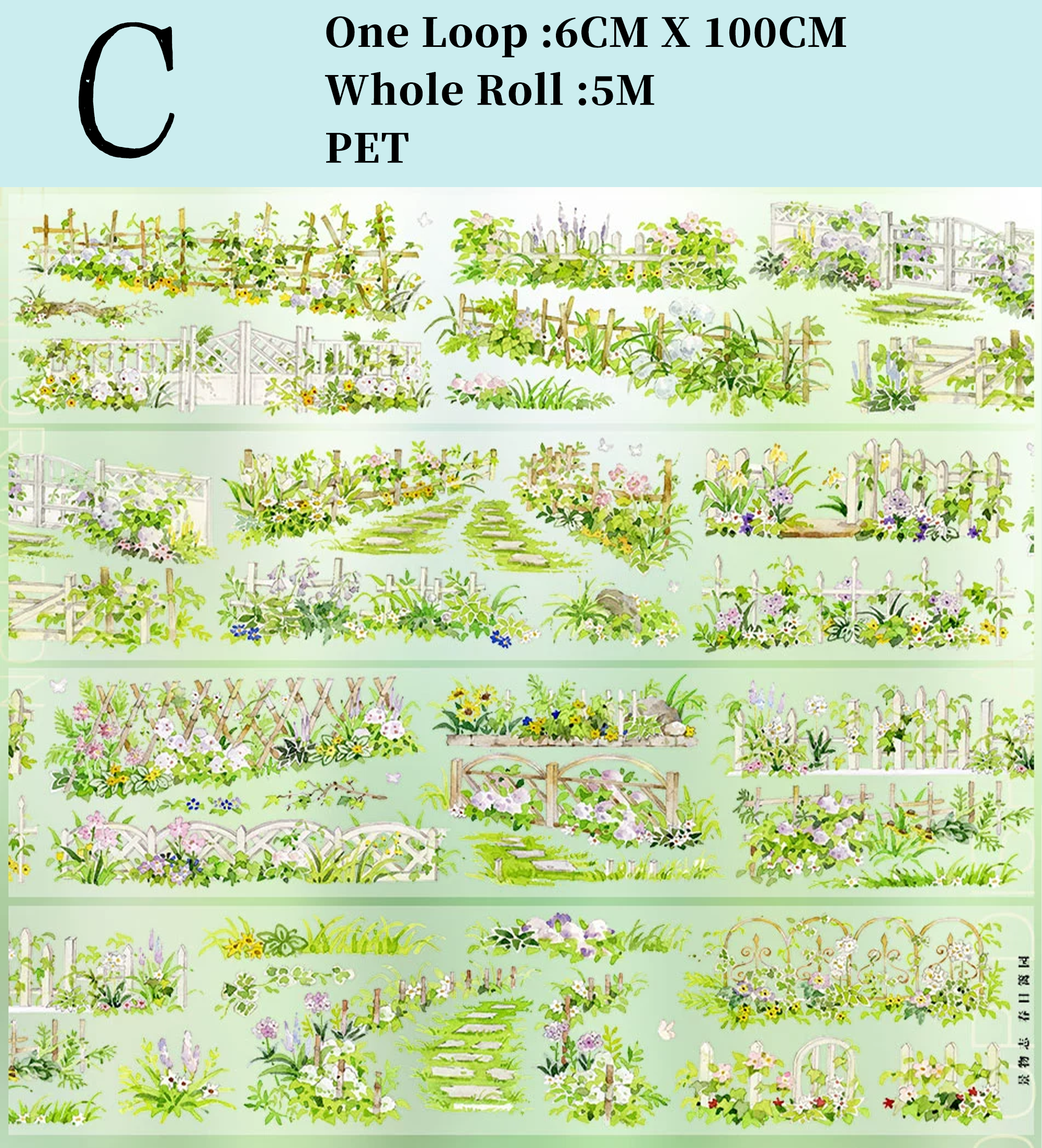 【ZERO】Forest Steppe Landscaping Tape(40 Styles)(Whole Roll Tape)