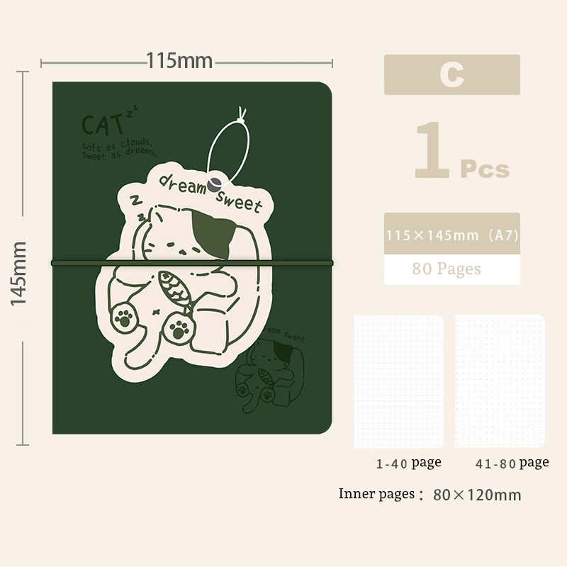 Adorable Cat Loose-Leaf Journal | A7 Size