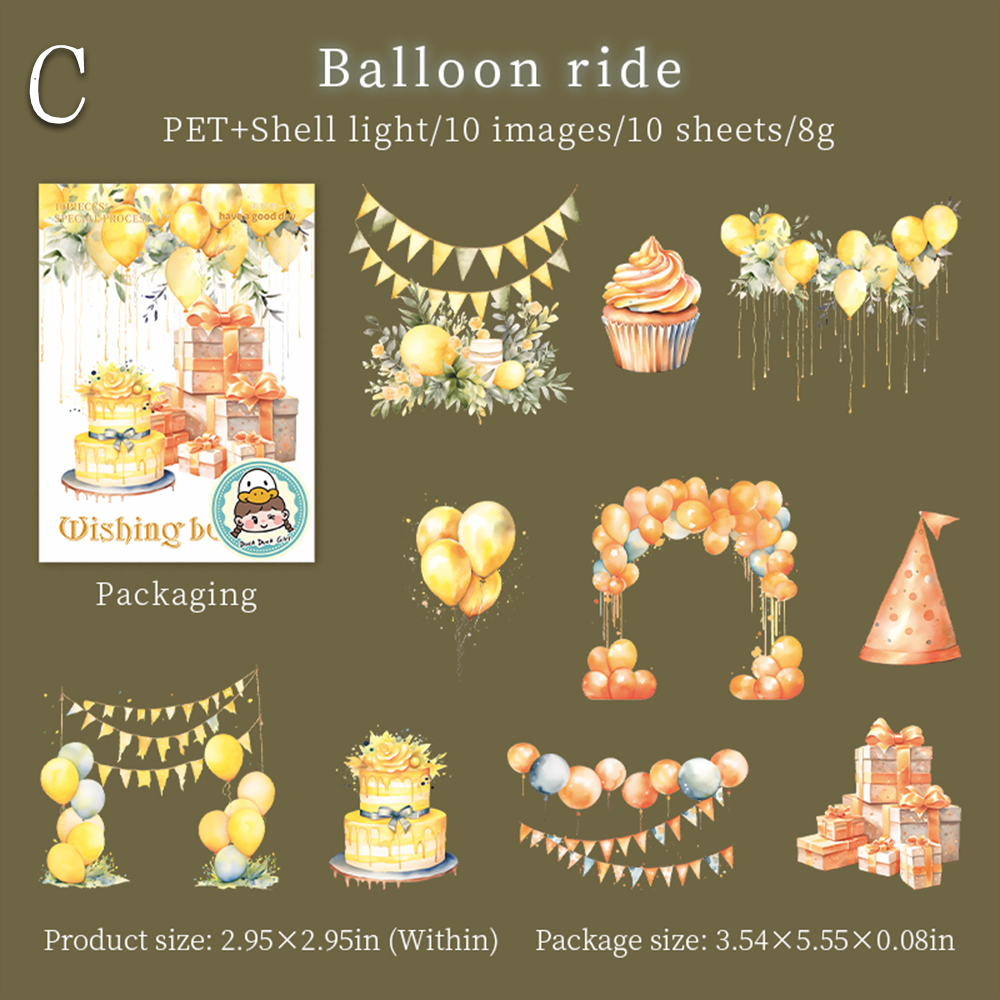 Wishing Balloon PET Sticker