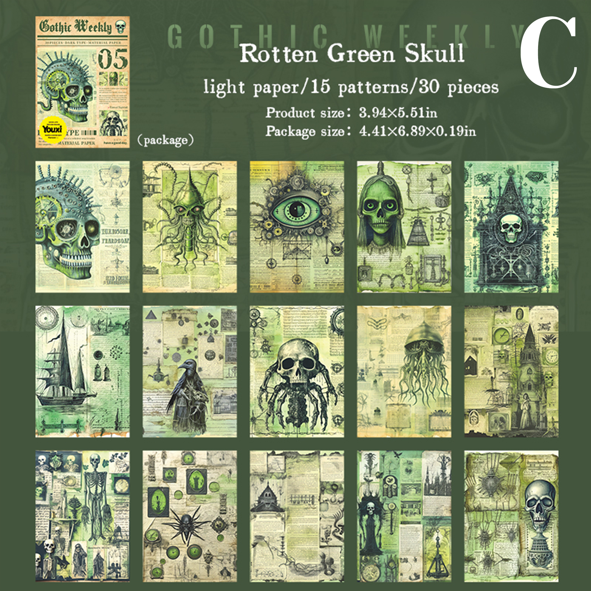 Gothic Weekly Scrapbooking Paper