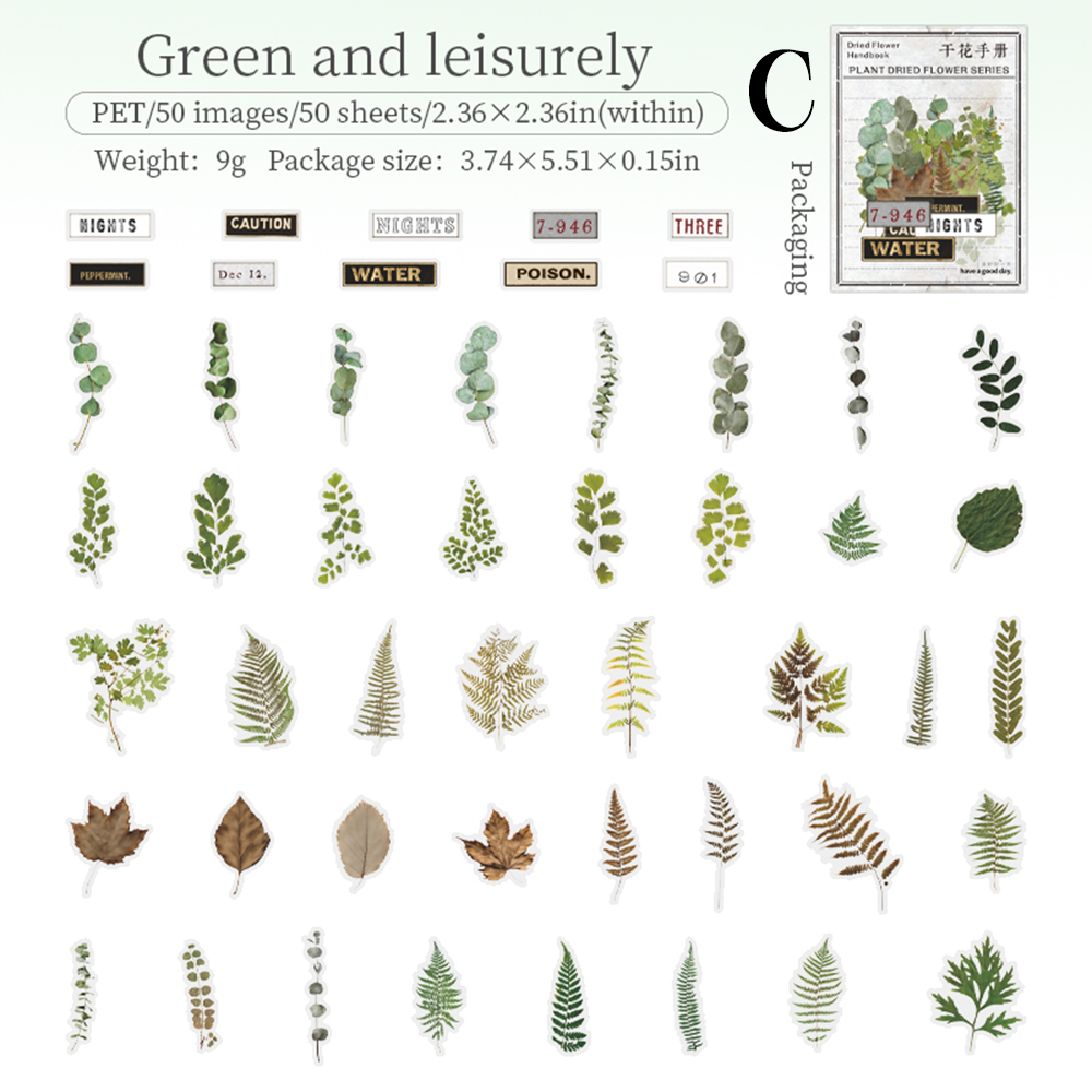 Dried Flower Handbook PET Sticker