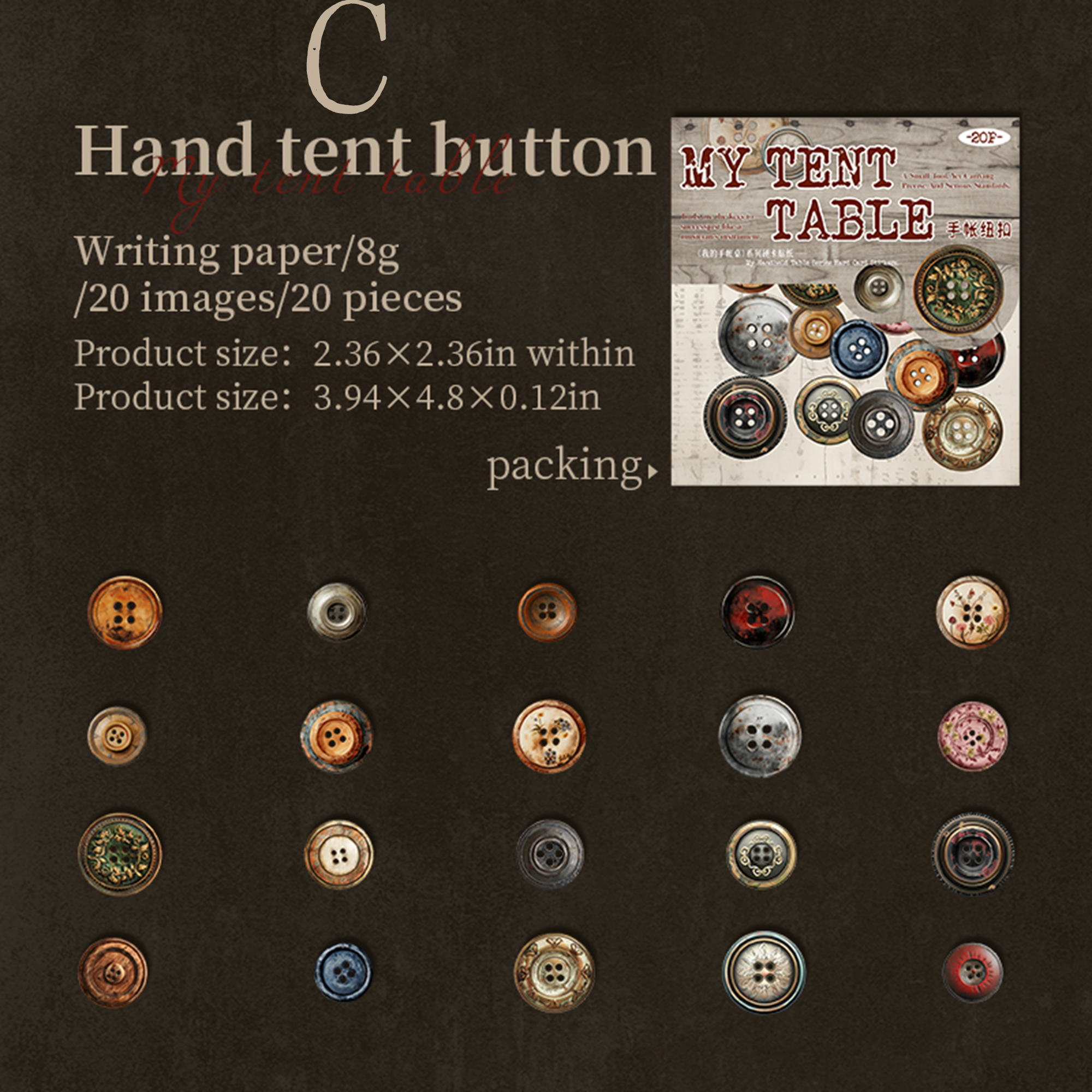 My Tent Table Writing Paper Sticker