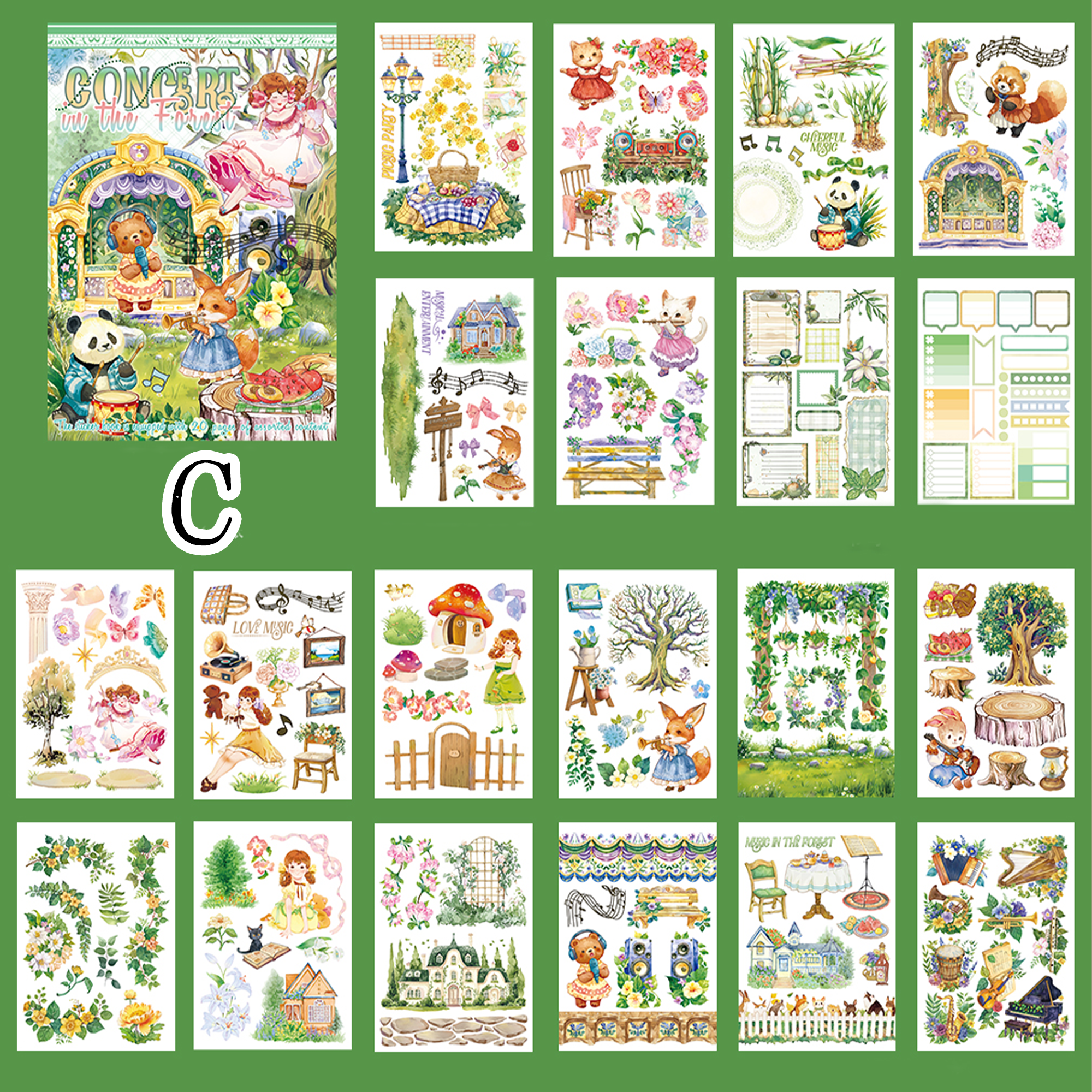Vintage Sticker Book Vol.12 - Concert in The Forest