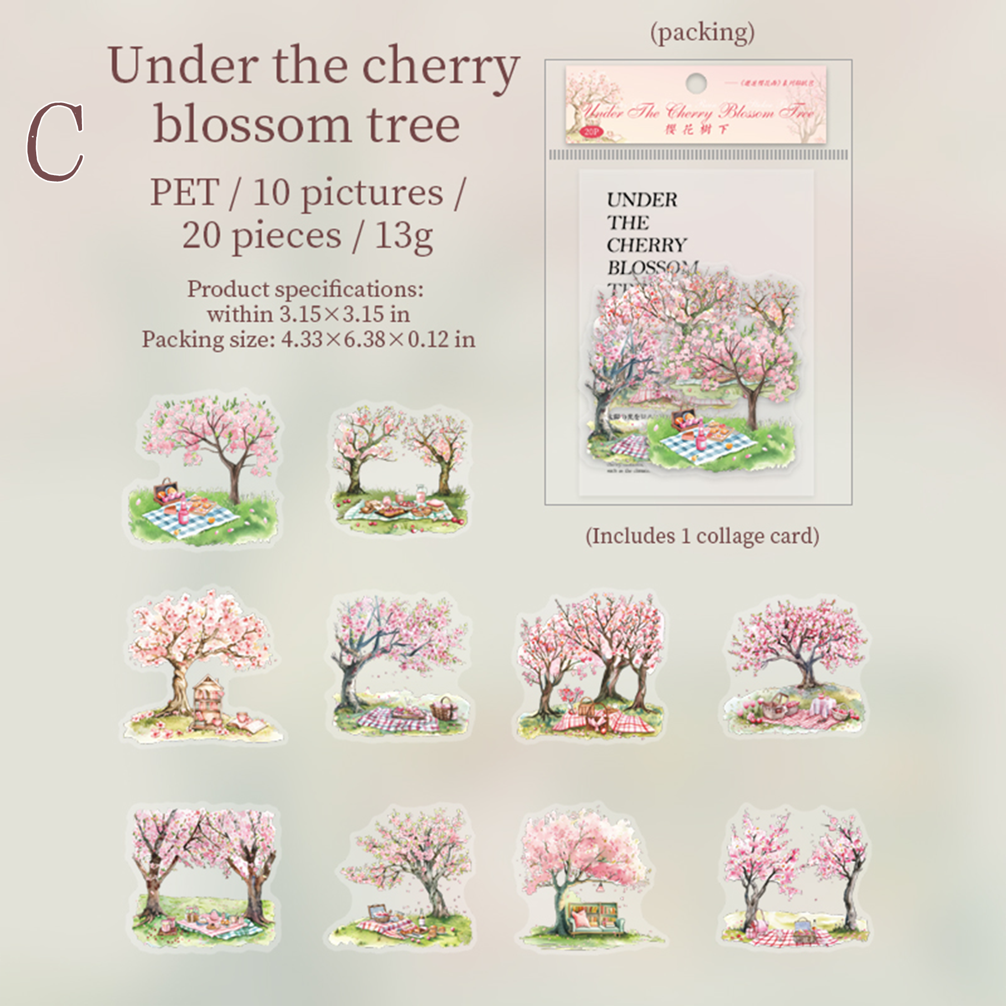 Encounter Cherry Blossom Rain PET Sticker