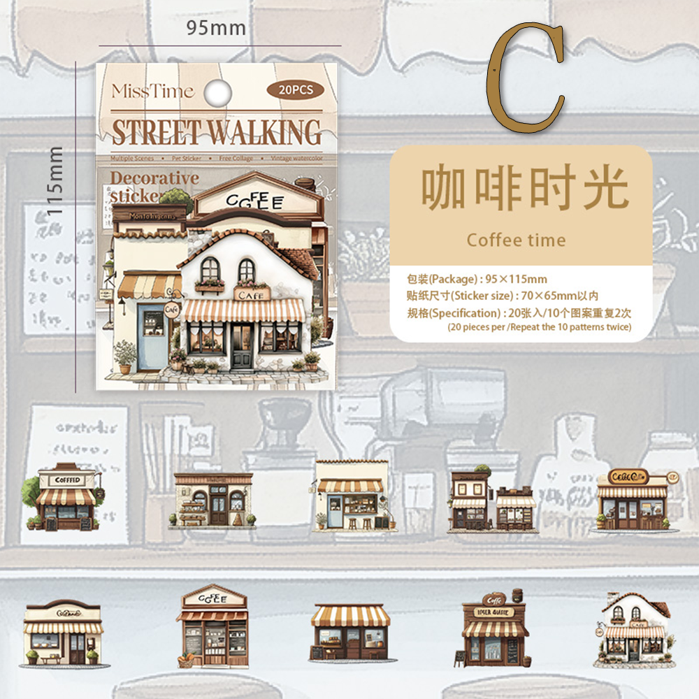 Stroll around the corner PET Sticker