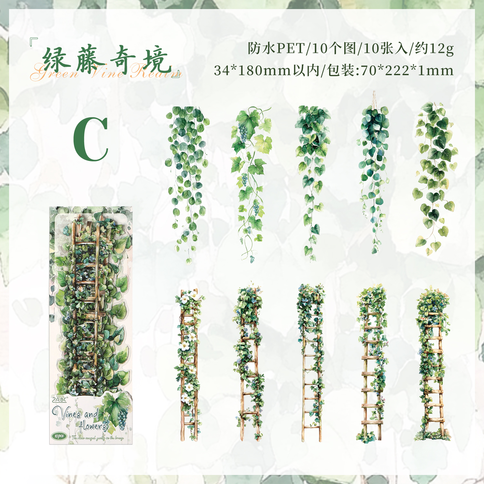 Flower Vine PET Sticker