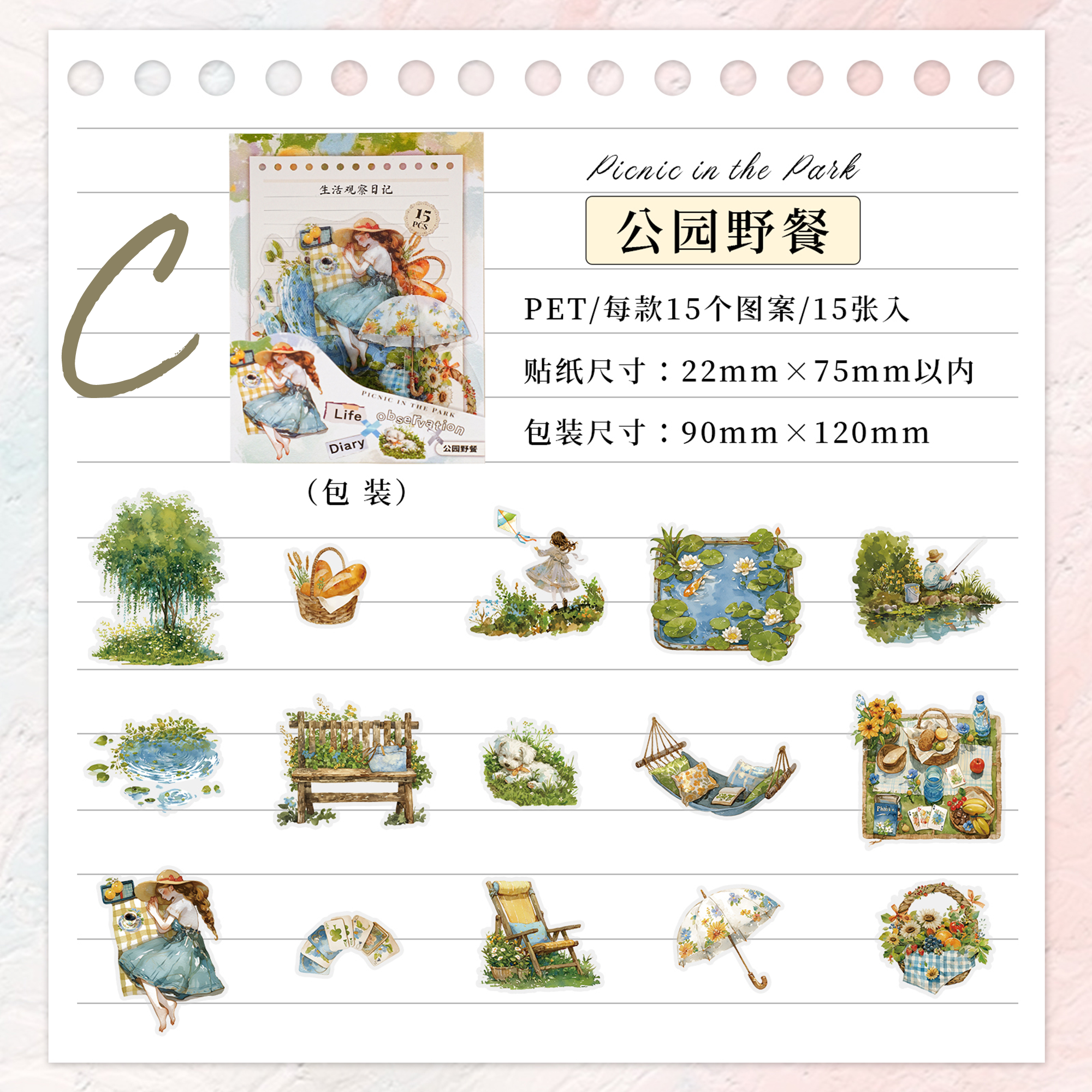 Life Observation Diary PET Sticker