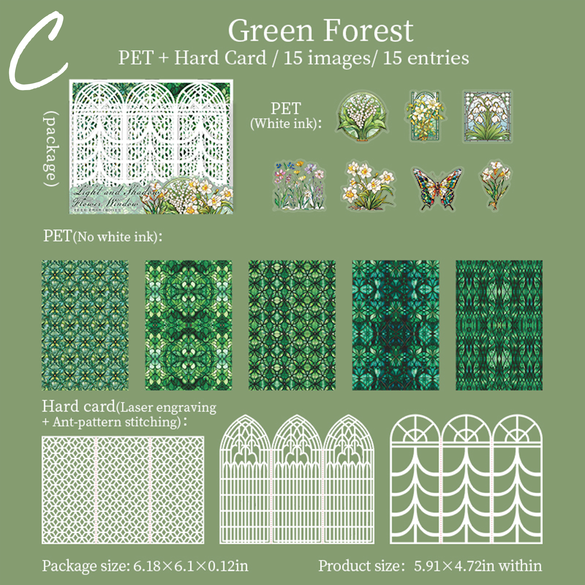 Light & Shadow Stained Glass Scrapbooking Paper