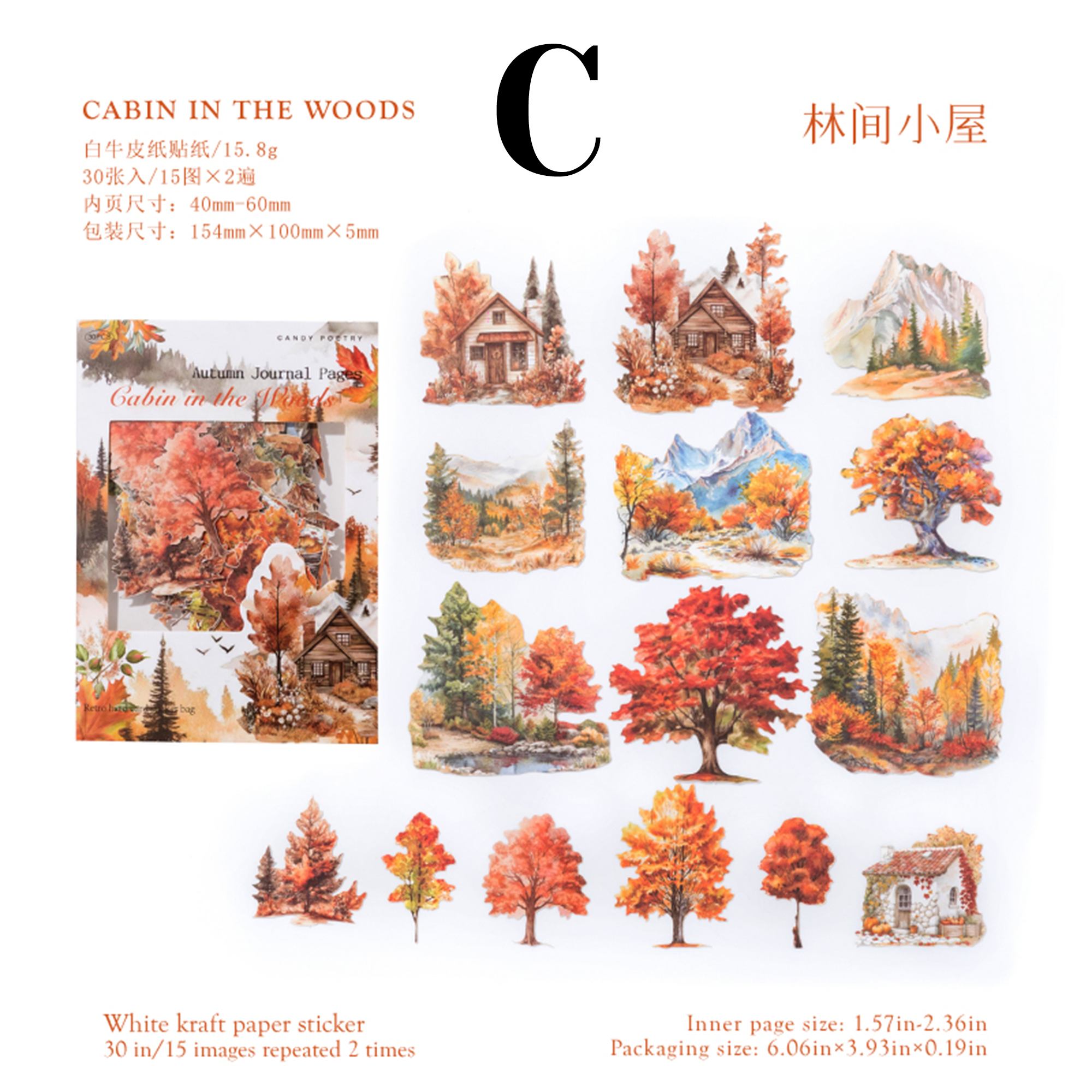 Autumn Notes Series PET Sticker