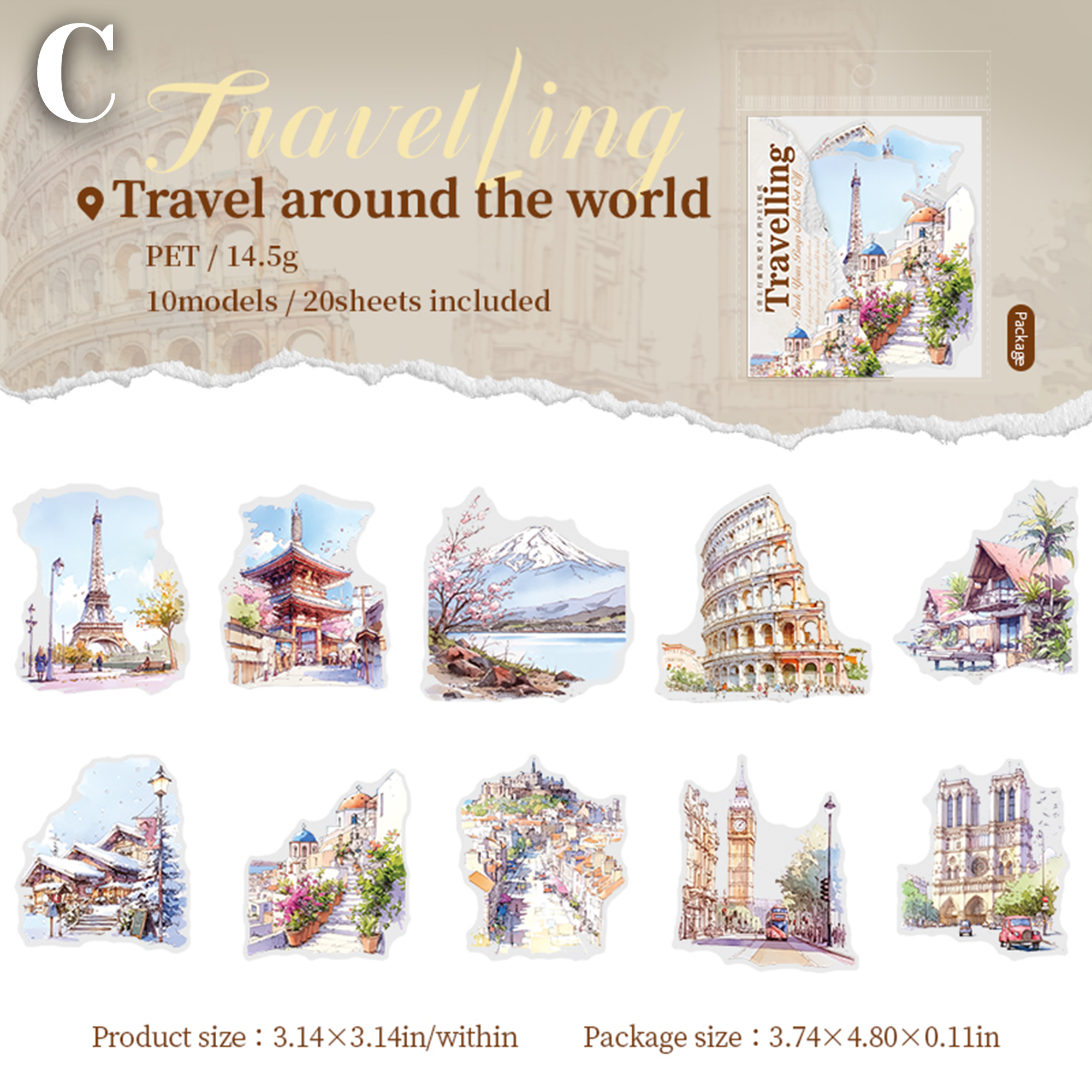 Pack Your Bags and Set Off PET Sticker