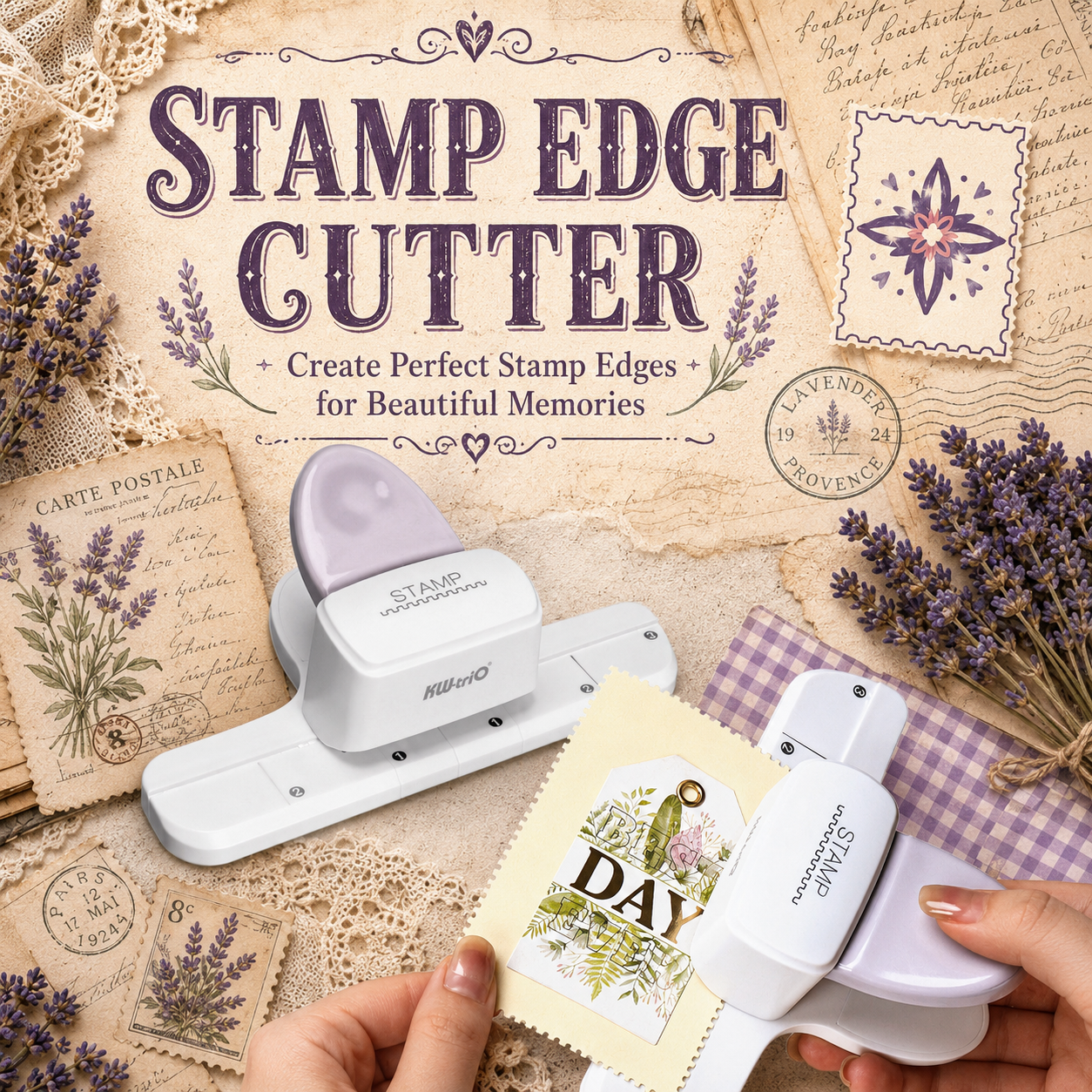 Stamp edge cutter for journaling and scrapbooking
