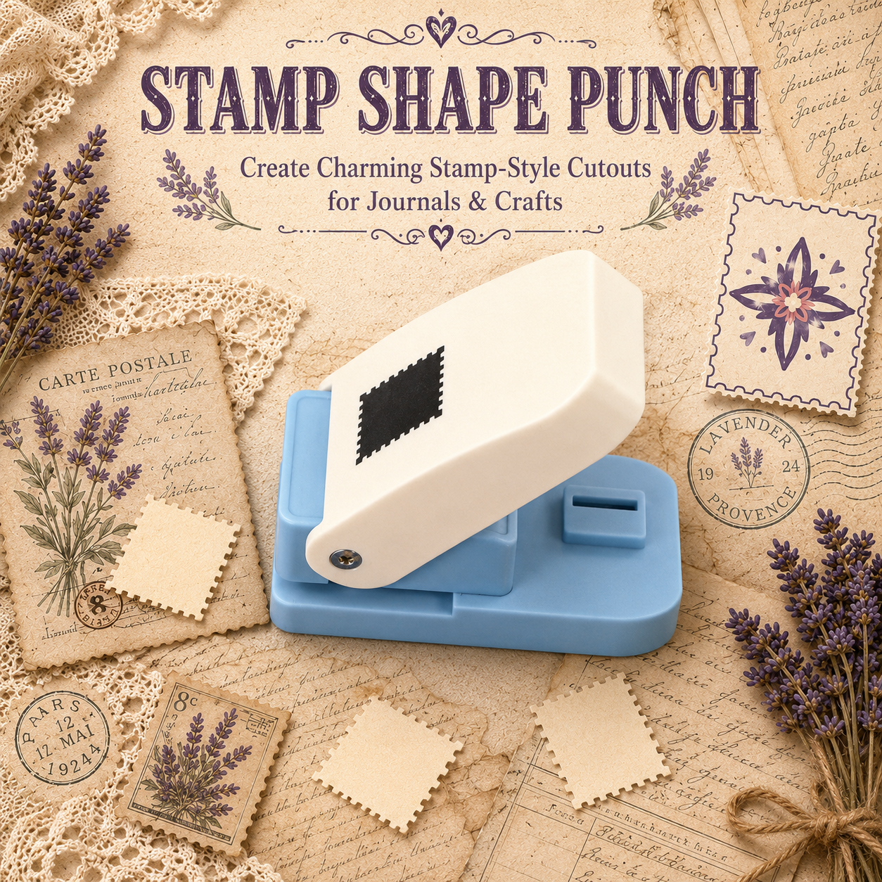 Postage stamp shape paper punch for paper crafts