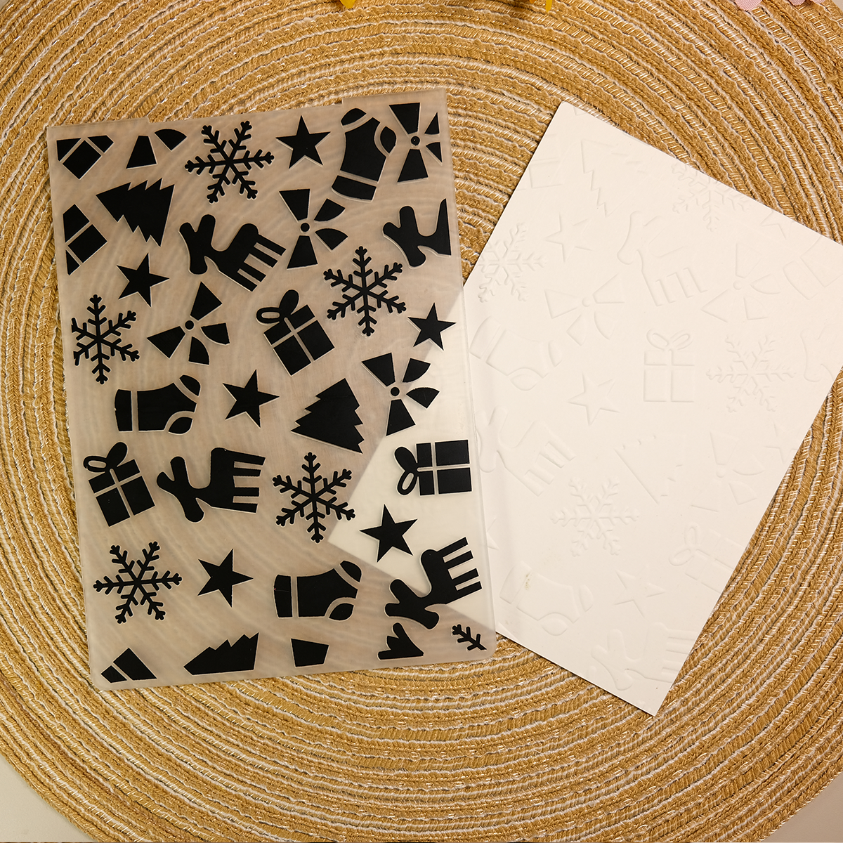 Christmas Textures Plastic Embossing Folder