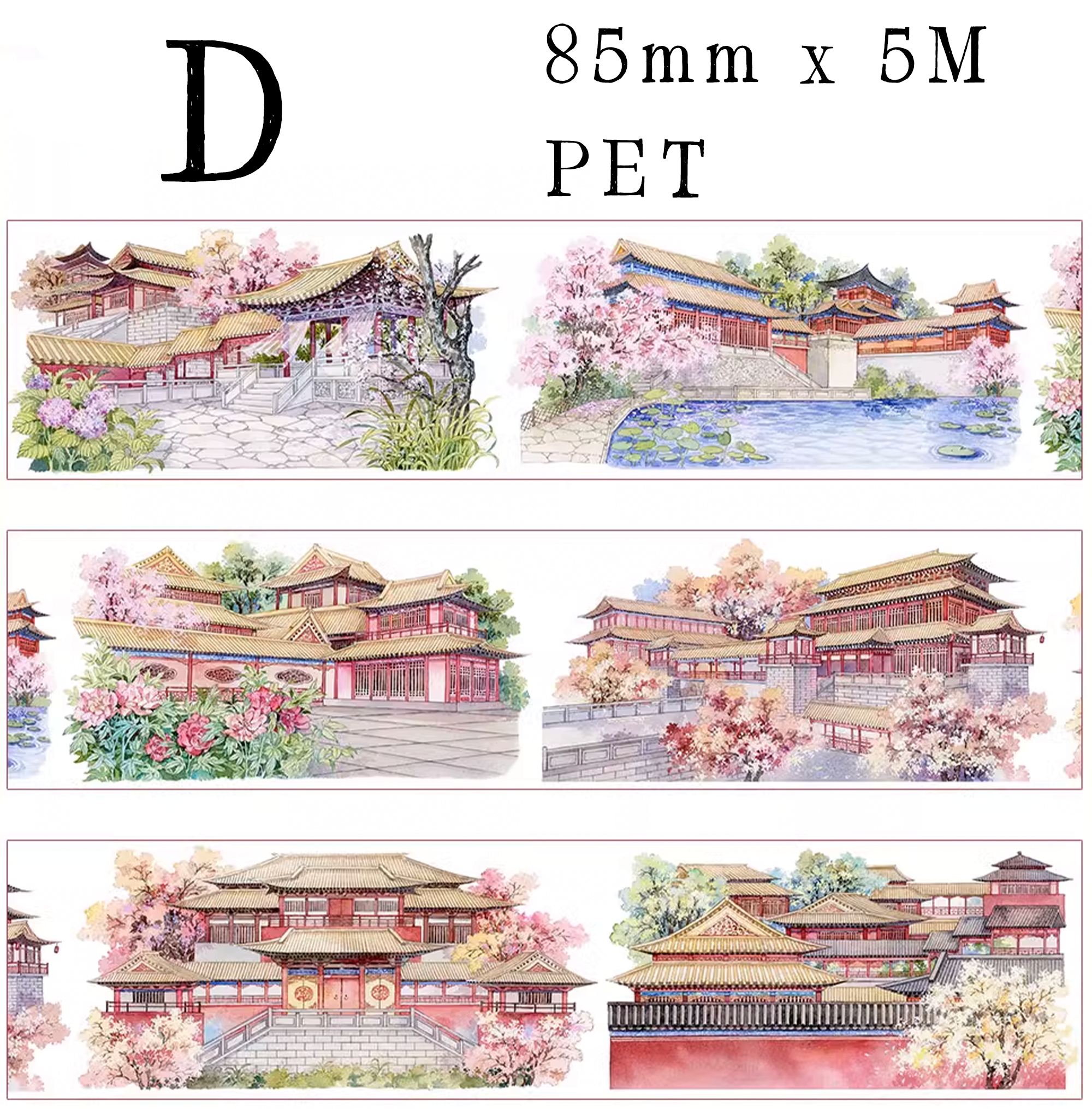 【ZERO】Ancient Chinese Figures & Construction Tape(42 Styles)(Whole Roll Tape)