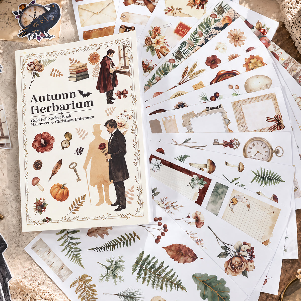 Autumn Herbarium Vintage Sticker Book
