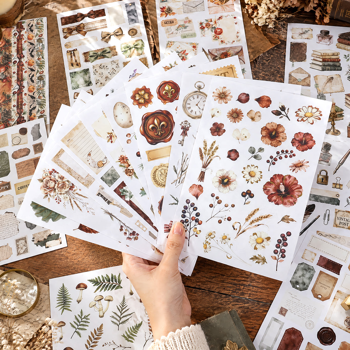 Autumn Herbarium Vintage Sticker Book