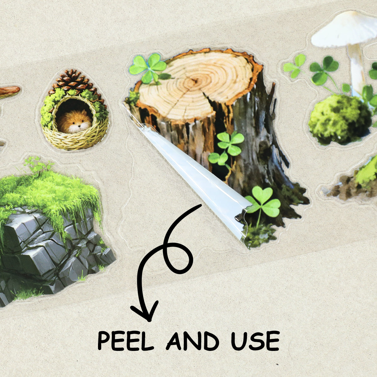 Mushrooms and Moss Pre-cut PET Tape
