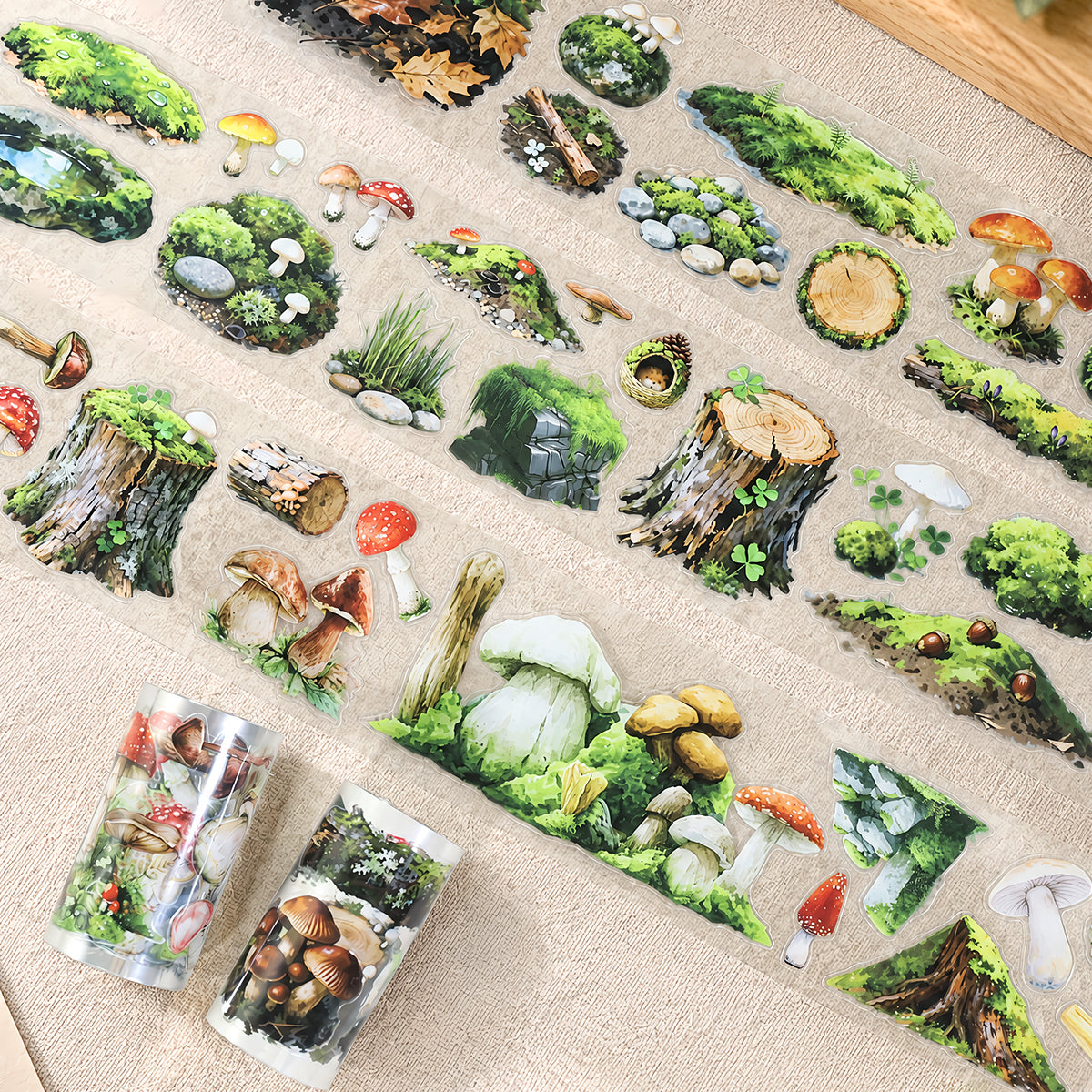 Mushrooms and Moss Pre-cut PET Tape