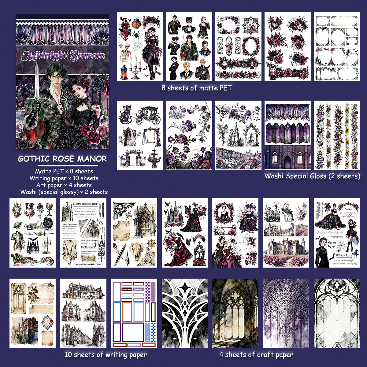 Midnight Sorrow Vintage Sticker Book