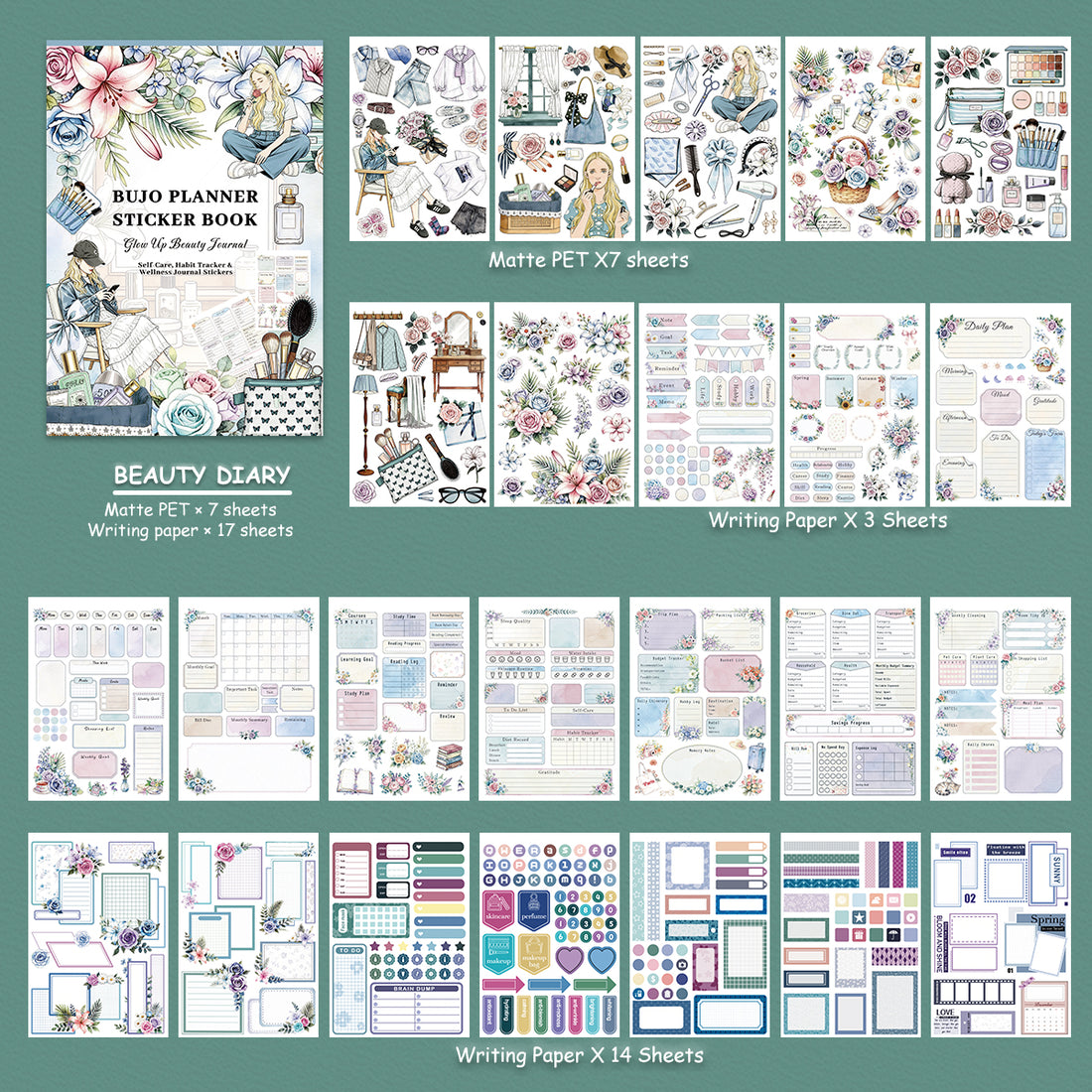 Beauty Diary Vintage Sticker Book